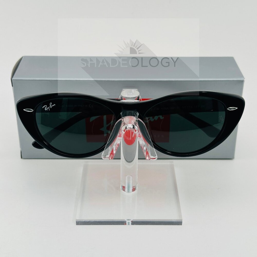 New Ray-Ban NINA Cat Eye Sunglasses RB 4314-N 601/31 Black Frames G-15 Lens 54mm